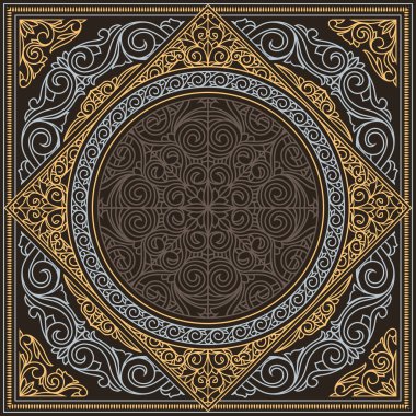 Retro süslü dekoratif tasarım