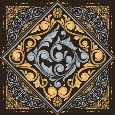 Vintage süslü dekoratif tasarım