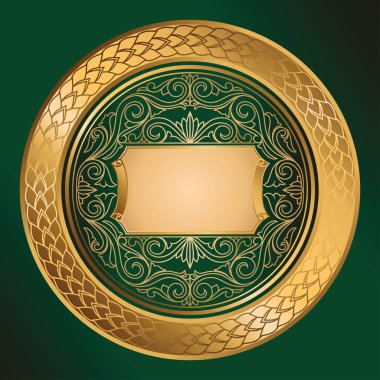 Altın süslü dekoratif amblemi