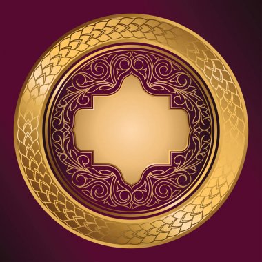 Altın süslü dekoratif amblemi