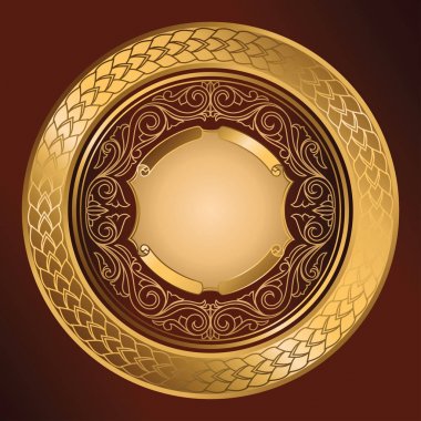 Altın süslü dekoratif amblemi