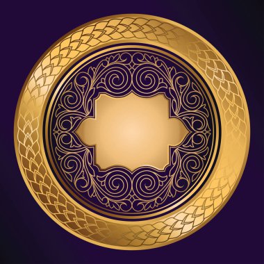 Altın süslü dekoratif amblemi