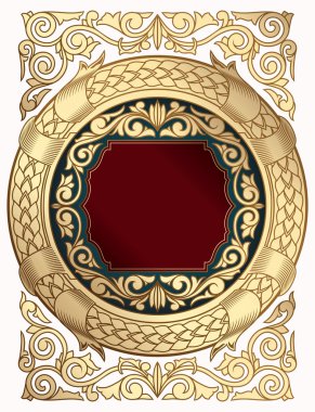 Altın süslü Vintage Art Deco kart