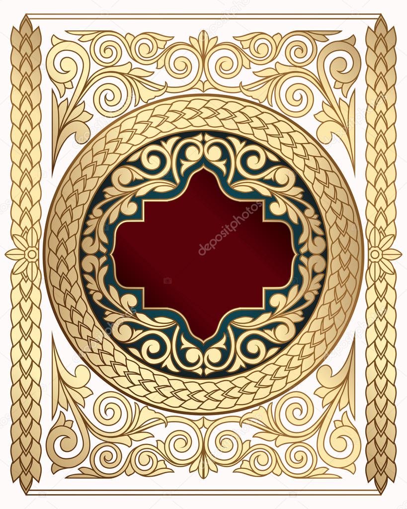 Golden ornate vintage art deco card