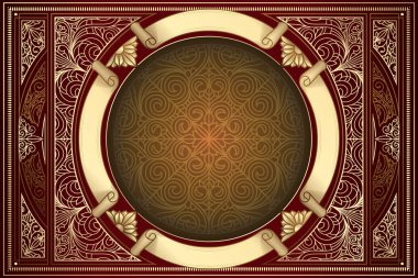 Altın süslü art deco vintage kartı