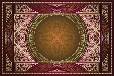 Altın süslü art deco vintage kartı