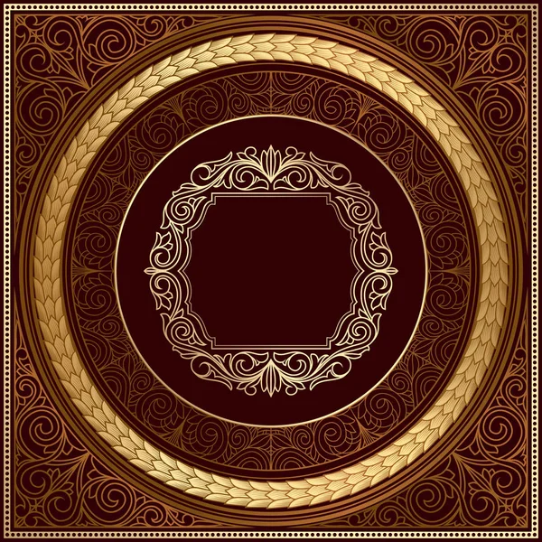 Golden Ornate Decorative Design Card — Stock Vector