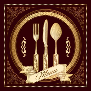 Restoran menü tasarımı dekoratif kart
