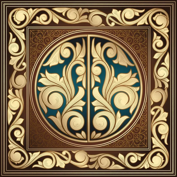 Altın süslü art deco vintage kartı