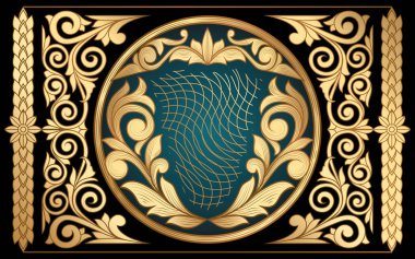 Altın süslü vintage dekoratif kart