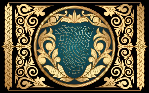 Altın süslü vintage dekoratif kart