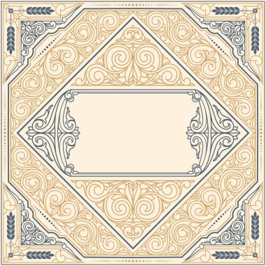Süslü art deco vintage tasarım kartı