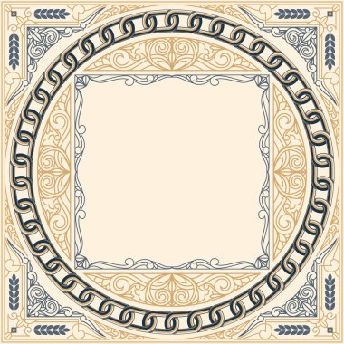 Süslü art deco vintage tasarım kartı