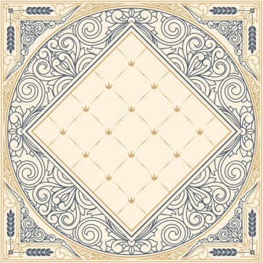 Süslü art deco vintage tasarım kartı