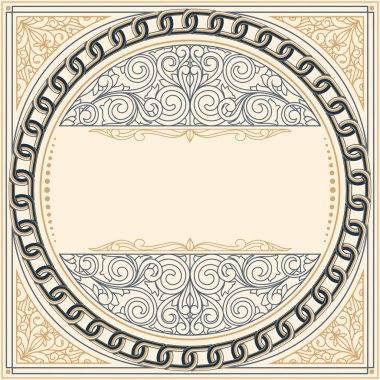 Süslü art deco vintage tasarım kartı