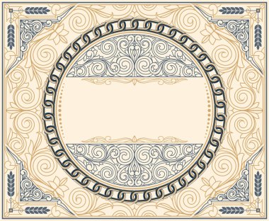 Süslü art deco vintage tasarım kartı