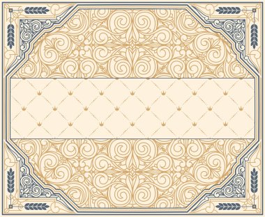 Süslü art deco vintage tasarım kartı