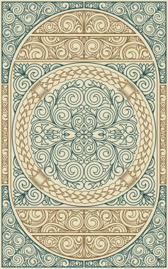 Süslü art deco vintage tasarım kartı