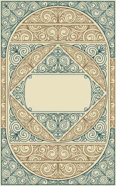 Süslü art deco vintage tasarım kartı