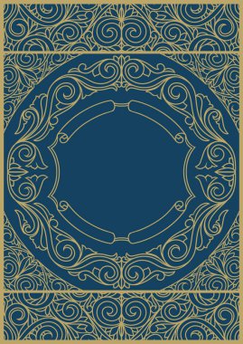 Süslü art deco vintage tasarım kartı