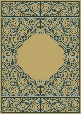 Süslü art deco vintage tasarım kartı