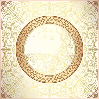 Altın süslemeli eski tip boş kart