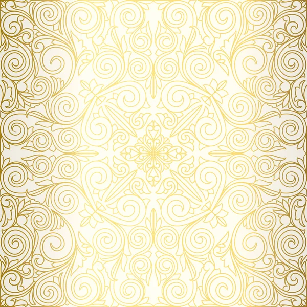 Golden Ornate Decorative Seamless Pattern — Stock Vector