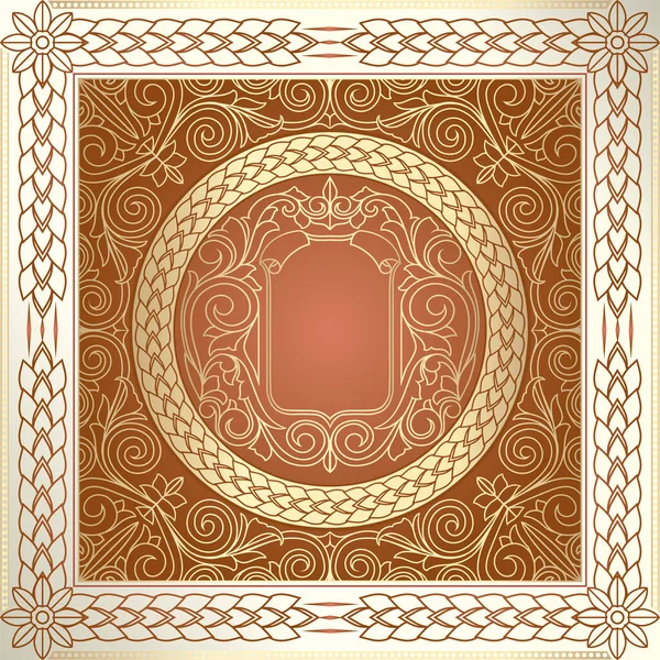 Carte Vierge Décorative Décorative Dorée — Image vectorielle