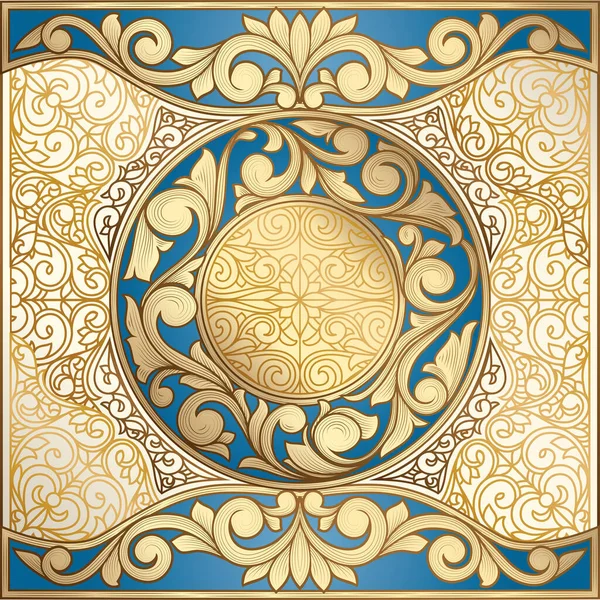 Projeto Vintage Decorativo Ornamentado Dourado — Vetor de Stock