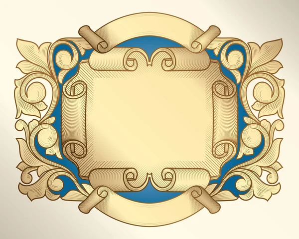 Diseño Vintage Decorativo Adornado Dorado — Vector de stock