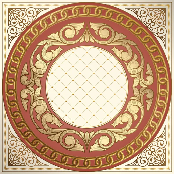 Vintage Decorativo Adornado Oro Vector Ilustración — Archivo Imágenes Vectoriales