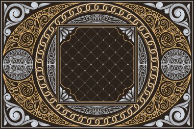 dekoratif dekoratif retro tasarım kartı, vektör, illüstrasyon