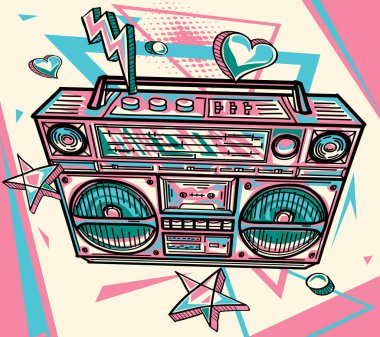 Acayip çizilmiş müzik kutusu tasarımı