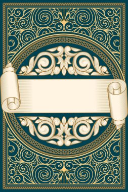 Süslü art deco vintage tasarım kartı