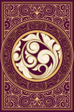 Süslü art deco vintage tasarım kartı