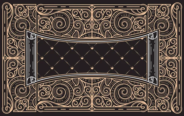 Vintage Sierlijke Decoratieve Kaart — Stockvector