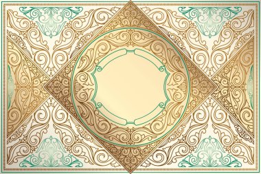 Altın süslü dekoratif vintage tasarımı