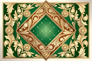 Altın süslü dekoratif vintage tasarımı