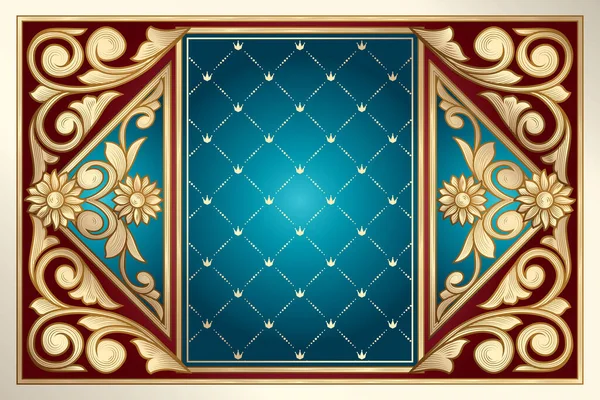 Diseño Vintage Decorativo Adornado Dorado — Vector de stock