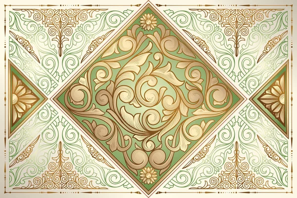 Diseño Vintage Decorativo Adornado Dorado — Vector de stock