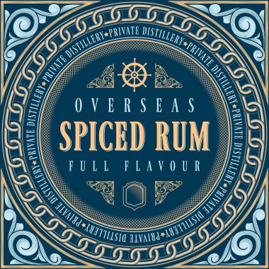 Baharatlı Rum - dekoratif dekoratif etiket