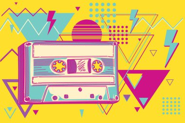 80 'lerin disko renkli müzik tasarımı - ses kaseti