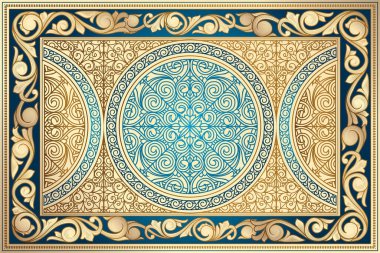 Altın süslü dekoratif vintage tasarımı