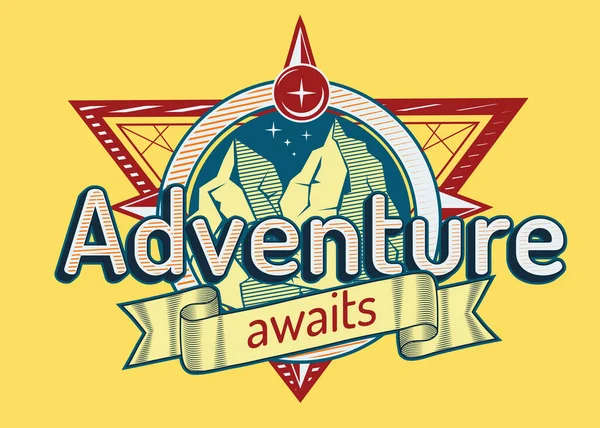 Macera bekliyor - dekoratif turistik amblem