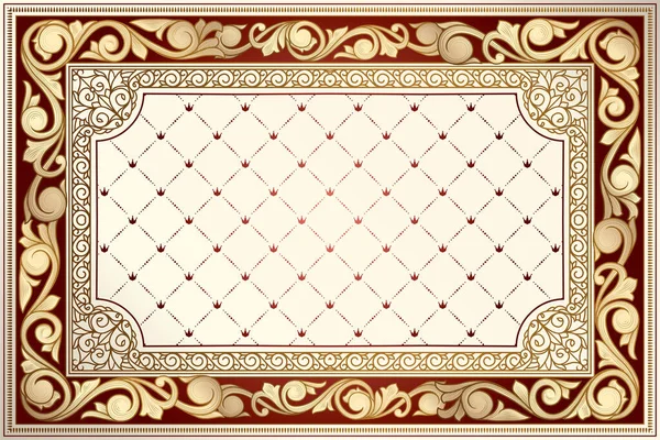 Projeto Vintage Decorativo Ornamentado Dourado — Vetor de Stock