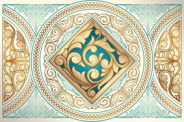 Altın süslü dekoratif vintage tasarımı