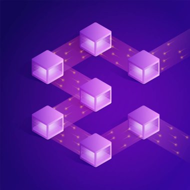 Blockchain izometrik kompozisyon.