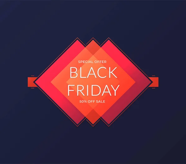 Black Friday Banner Abstract Vector Black Friday Sale Background — Stock Vector