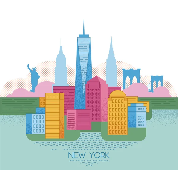New York panorama. — Stockový vektor