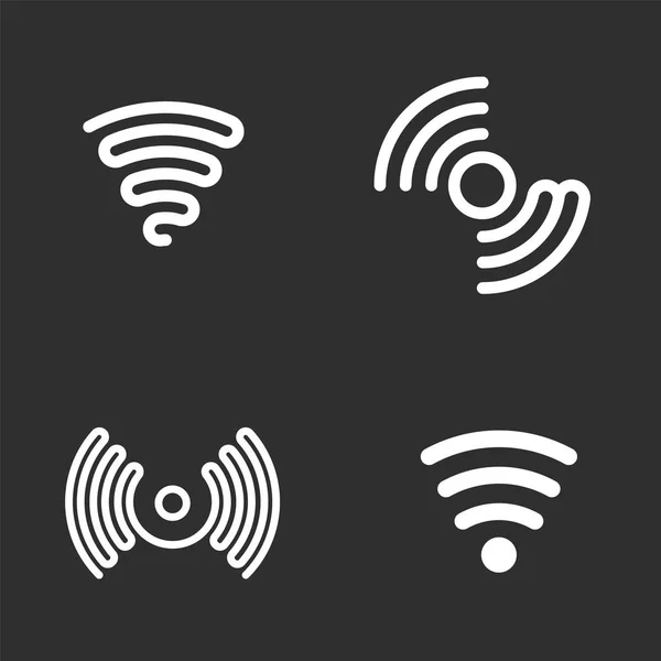 Conjunto de iconos de vectores negros wifi . — Archivo Imágenes Vectoriales